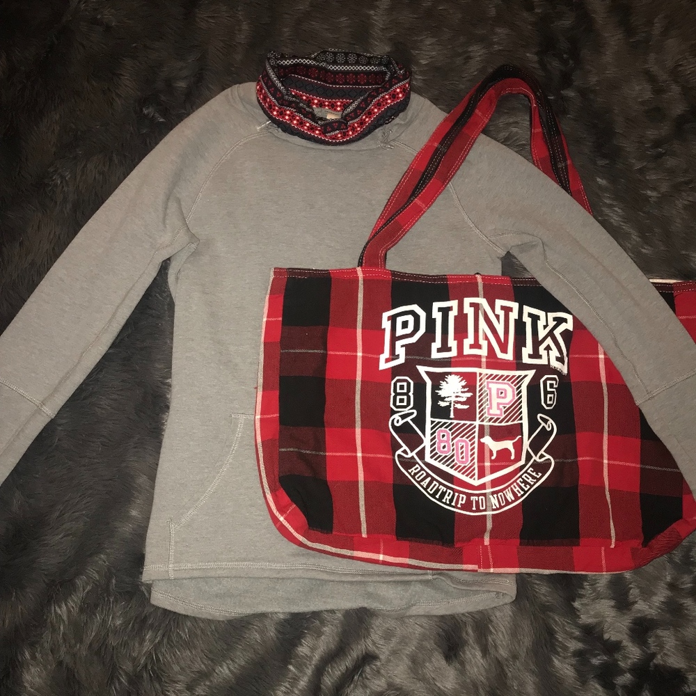 Kyodan XS Mock Neck Pull Over with VS Pink Tote
